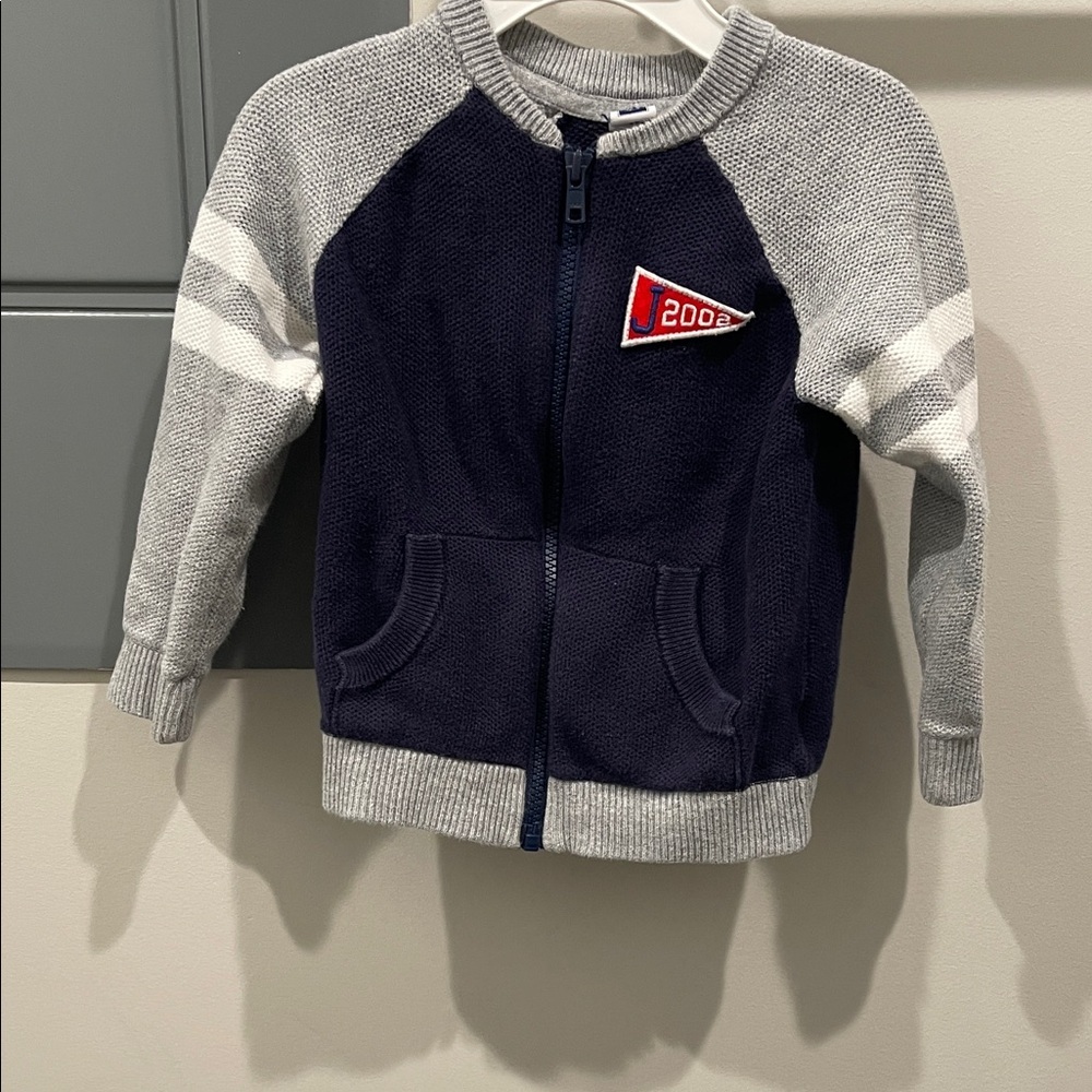 Janie and Jack Navy and Gray Kids Sweater